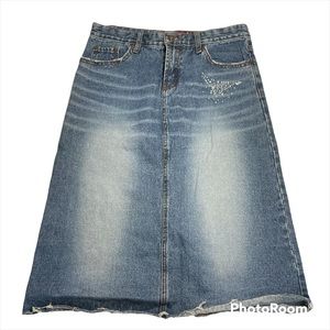 Relexe Jeans 5 Pockets Midi Denim Skirt Size S